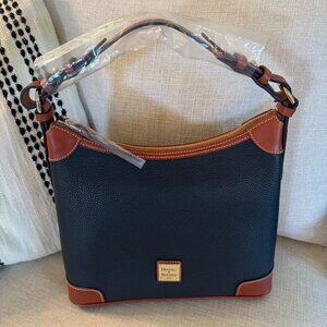 Dooney and Bourke Pebble Grain Hobo Shoulder Bag - Brand New, Navy, Leather